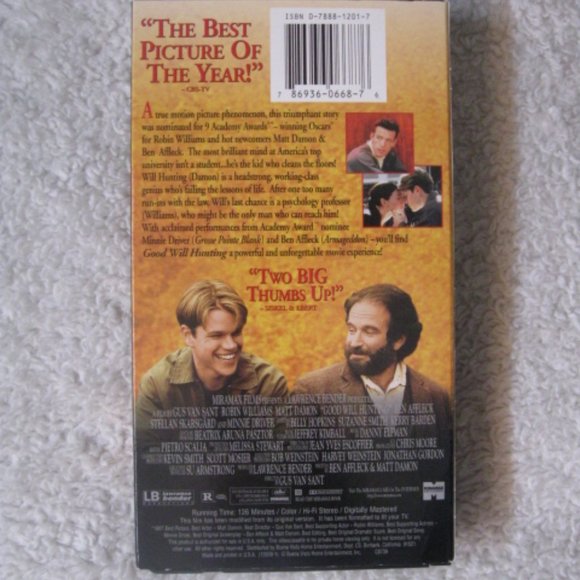 4/$15 Good Will Hunting VHS - Picture 2 of 2